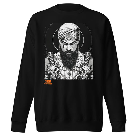 Sikh Cyberpunk Warrior - Unisex Premium Sweatshirt for Men and Women