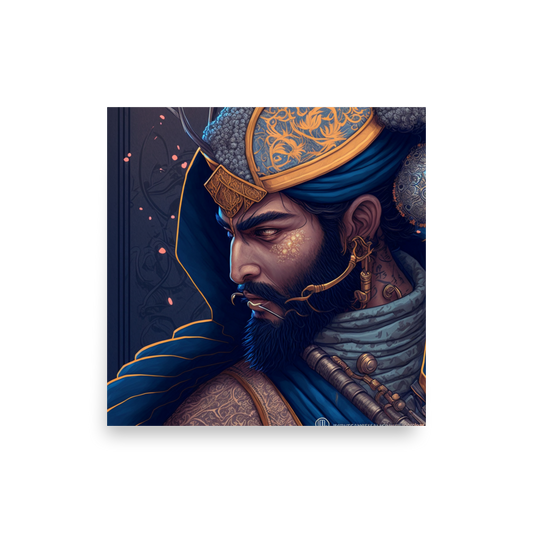 Poster - Sikh Warrior Wearing Ceremonial Samurai Armour