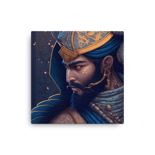 Canvas - Sikh Warrior Wearing Ceremonial Samurai Armour